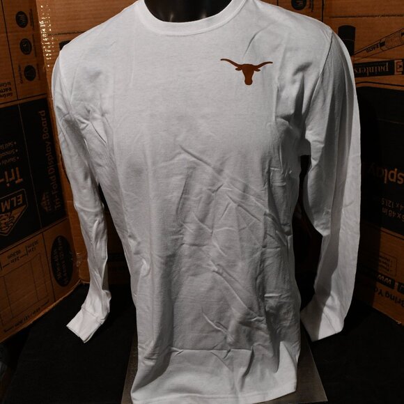 UT Austin TEXAS LONGHORNS White Men's long Sleeve Large New With Sample Tag - Picture 1 of 6